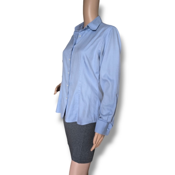 MARKS & SPENCER Women's Blue Pure Cotton Classic Shirt - Picture 4 of 16